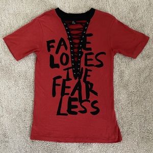 Forever 21 loose fitting red graphic band tee